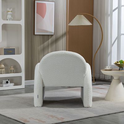 Bergman 1-Seater Fabric Accent Chair - White - With 2-Year Warranty